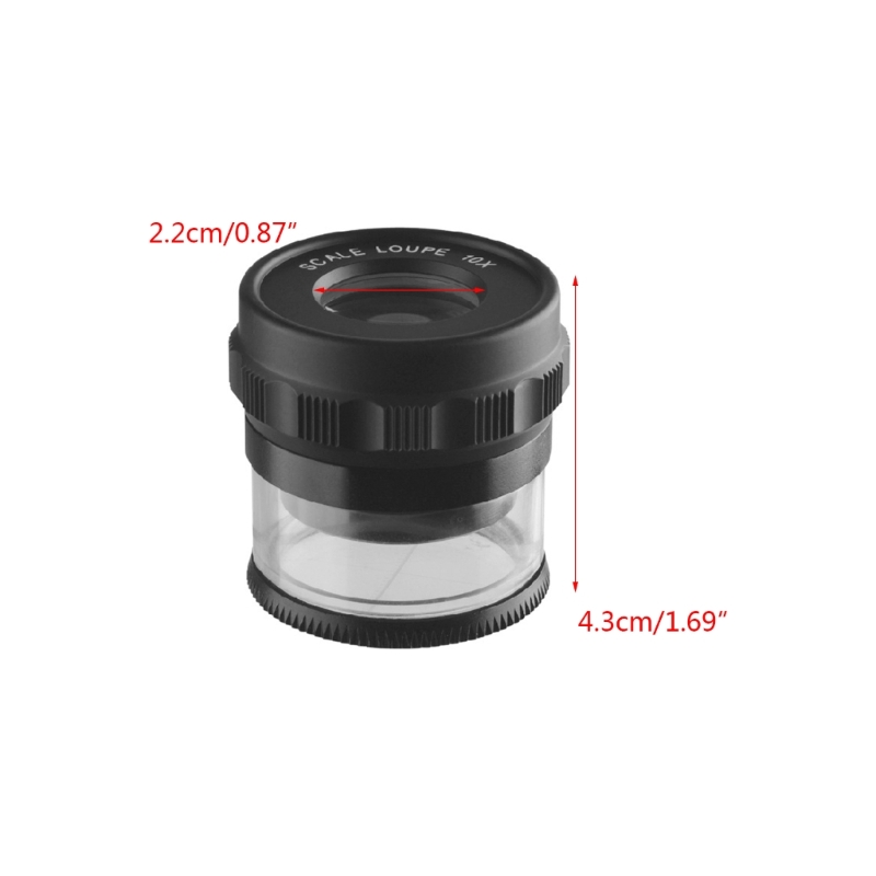 Jewelers Loupe, Hand-held Microscope Magnifying Glass, Portable ABS Magnifier with Scale for Cloth Repairing