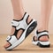 Breathable Wedge Beach Sandals for Women, Casual Leather Sneakers Shoes, Summer Outdoor Sandals