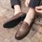 Leather Shoes Men, New Soft Breathable Casual British Style, Europe Station Youth Loafers with Business Bean Shoes