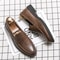 Leather Shoes Men, New Soft Breathable Casual British Style, Europe Station Youth Loafers with Business Bean Shoes