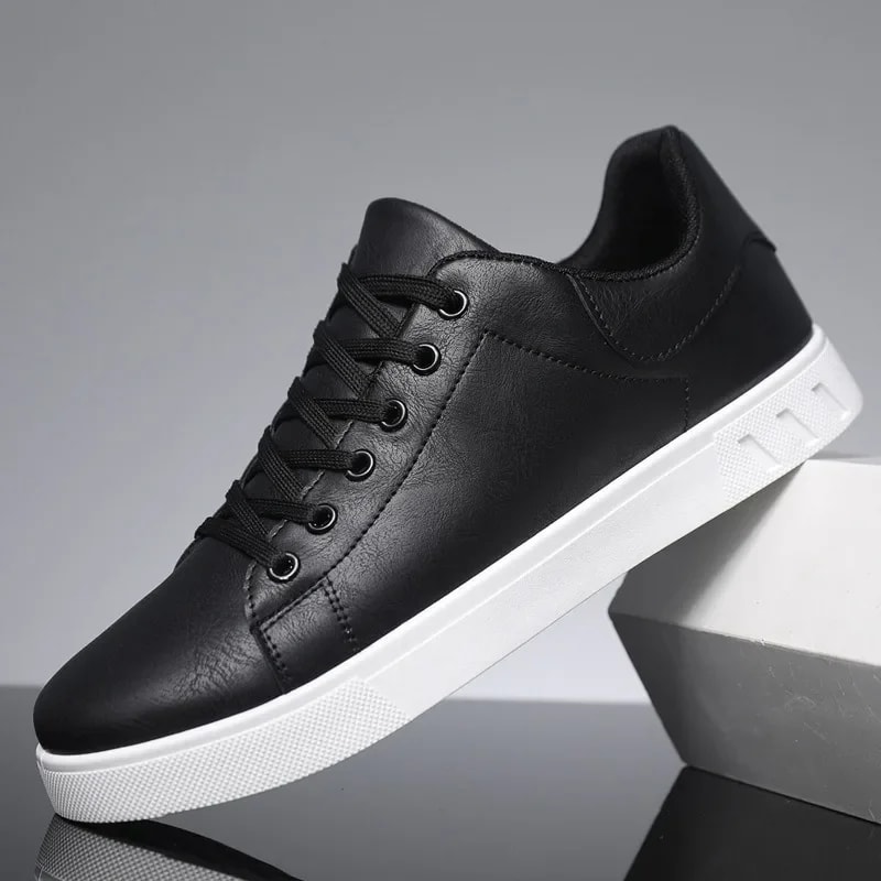 Classic Leather Sneakers for Men, Casual Loafers, British Designer Flats Shoes for Spring Summer, Trendy Leather Shoes