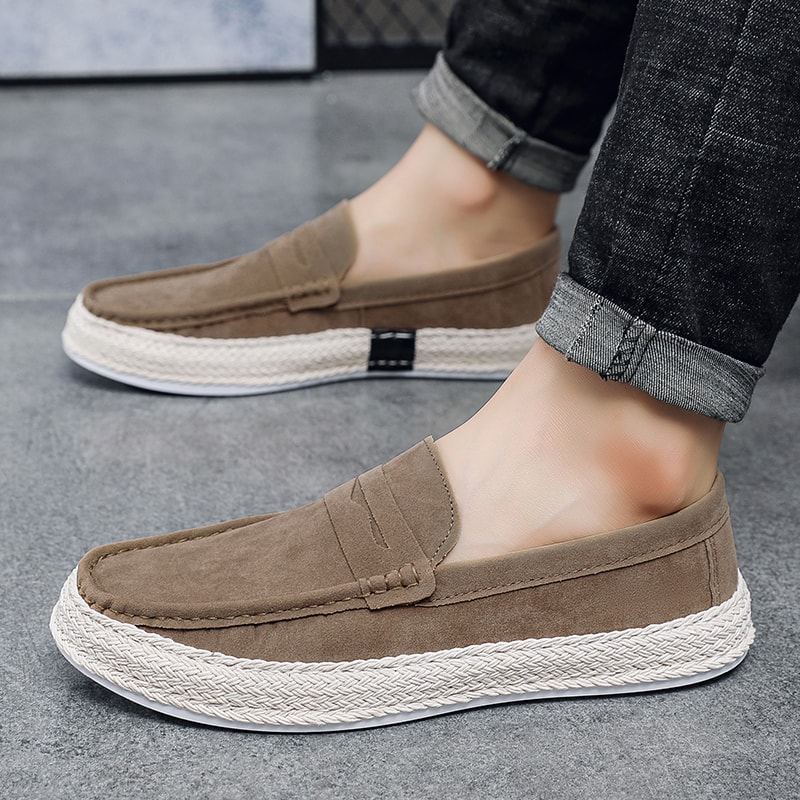 Comfortable Men Slip-on Driving Shoes, Fashion Suede Moccasins, Lightweight Casual Loafers, Breathable Lazy Shoes