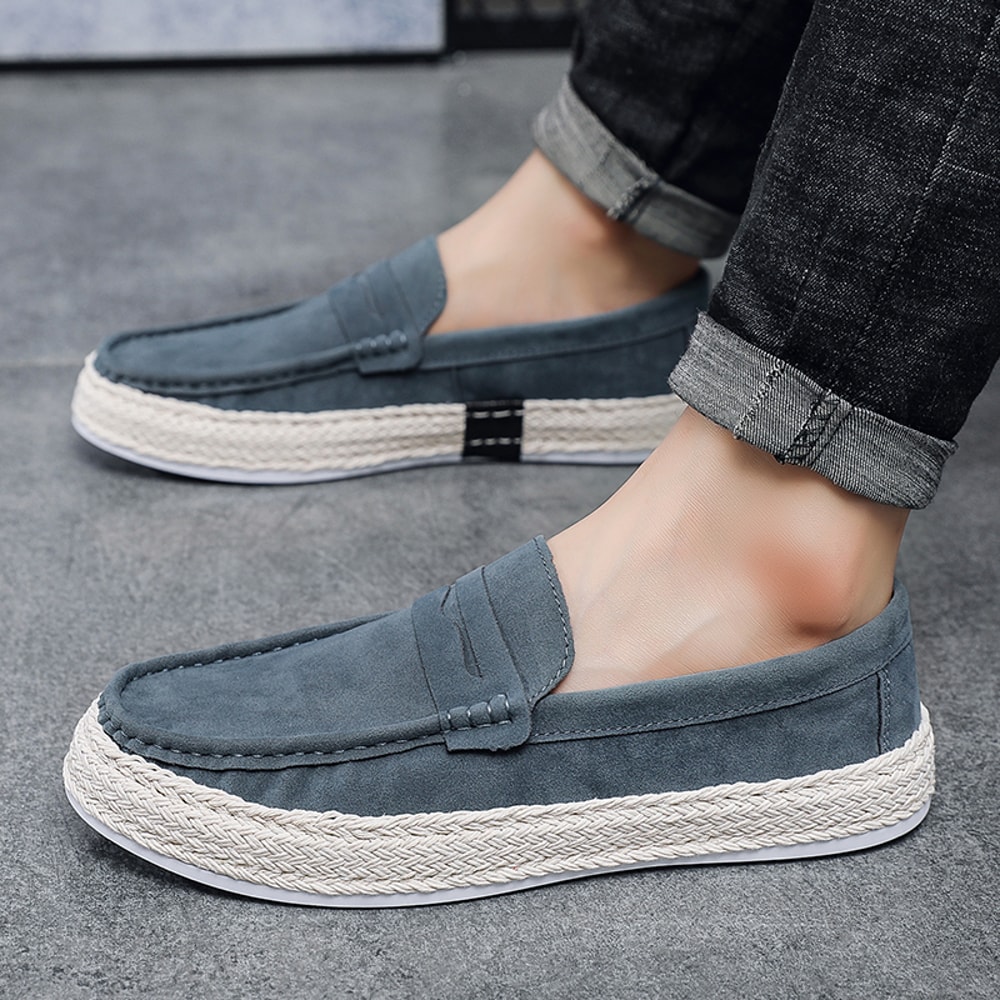 Comfortable Men Slip-on Driving Shoes, Fashion Suede Moccasins, Lightweight Casual Loafers, Breathable Lazy Shoes