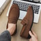 Retro Brown Moccasins for Men, Autumn Suede Loafers, Large Comfort Slip-on Casual Flats for Men