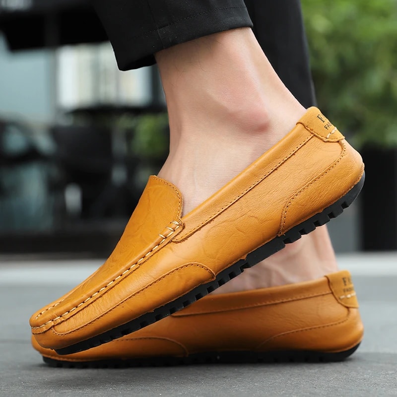 Genuine Leather Breathable Mocasines Casual Loafers Leather Shoes For Men Slip On Italian Driving F 4