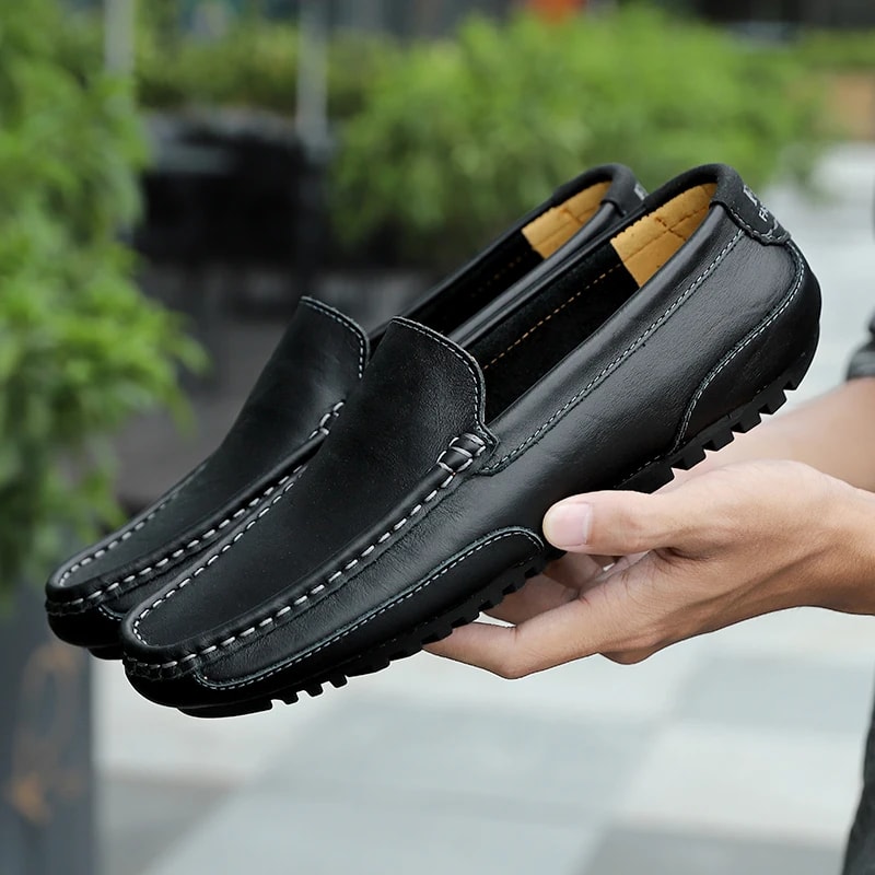 Genuine Leather Breathable Mocasines Casual Loafers Leather Shoes For Men Slip On Italian Driving F 7