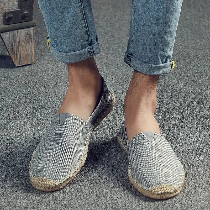 Breathable Men Women Canvas Shoes Comfortable Slipon Loafers Soft Linen Shoes With Thick Sole 3