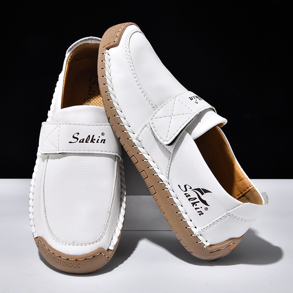 Slip On Loafers for Men, Soft Leather Preppy Casual Sneakers, Lightweight, Non-Slip Outdoor Driving Shoes