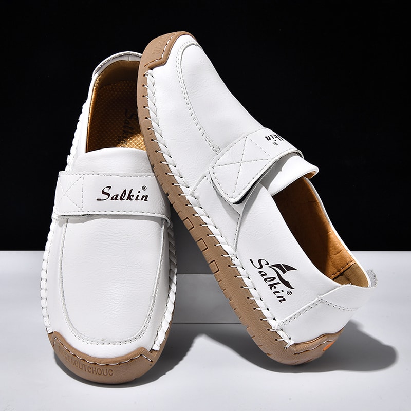 Slip On Loafers for Men, Soft Leather Preppy Casual Sneakers, Lightweight, Non-Slip Outdoor Driving Shoes