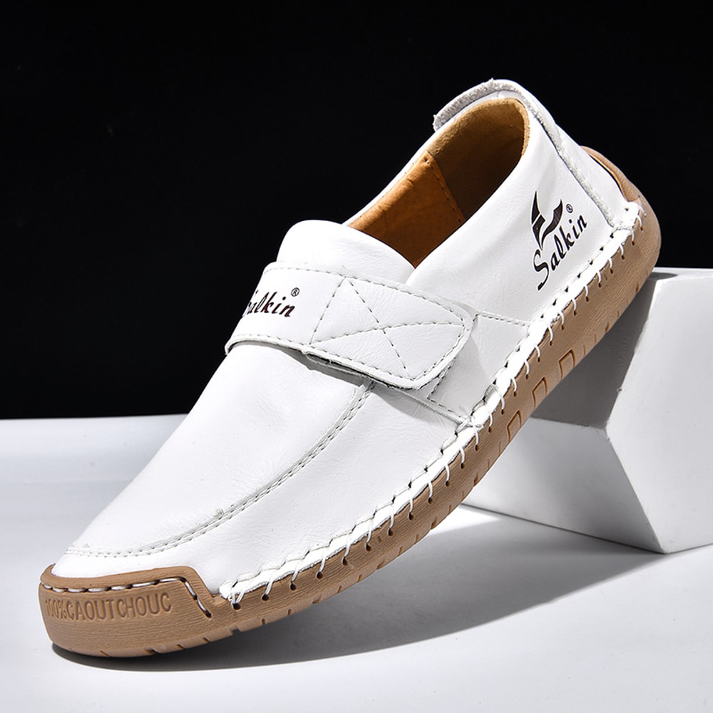Slip On Loafers for Men, Soft Leather Preppy Casual Sneakers, Lightweight, Non-Slip Outdoor Driving Shoes