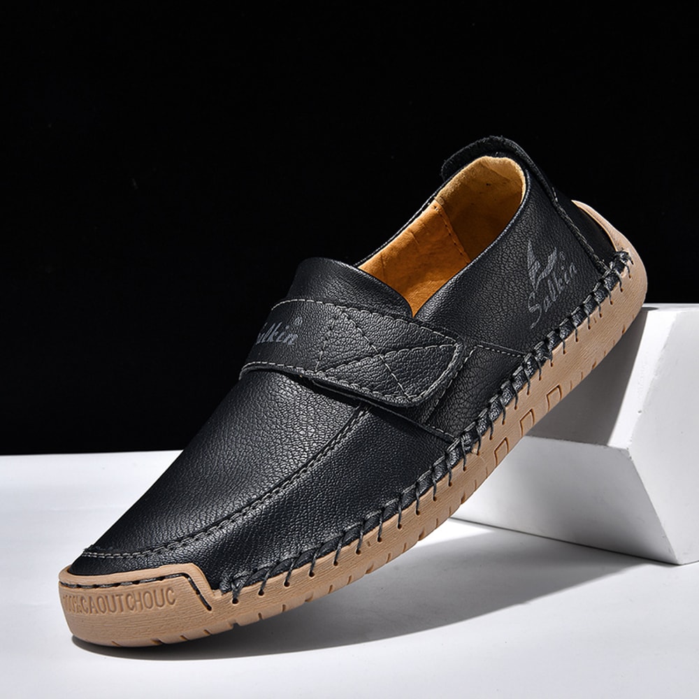 Slip On Loafers for Men, Soft Leather Preppy Casual Sneakers, Lightweight, Non-Slip Outdoor Driving Shoes