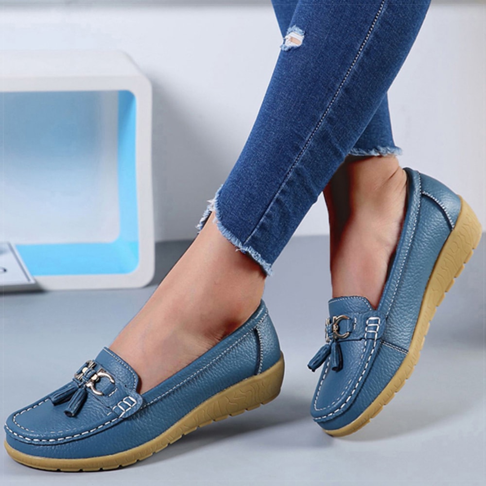 Women Shoes Nurse Loafers Shoes Classics Flats Zapatos Mujer Comfortable Flat Shoes Women White Cas 2
