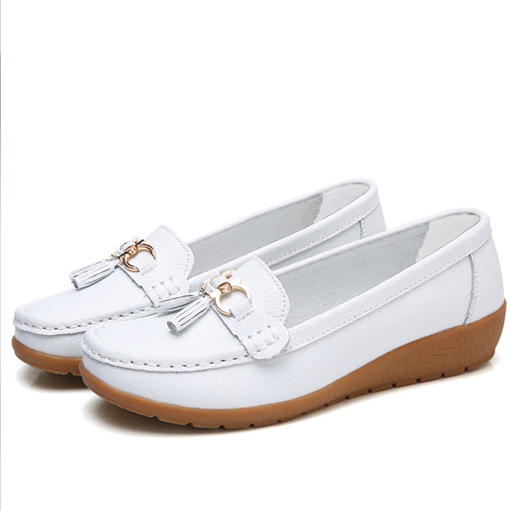 Women Shoes Nurse Loafers Shoes Classics Flats Zapatos Mujer Comfortable Flat Shoes Women White Cas 4