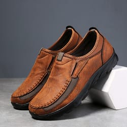 breathable men casual shoes, comfortable loafers sneakers, designer moccasins, soft sole retro walking shoes