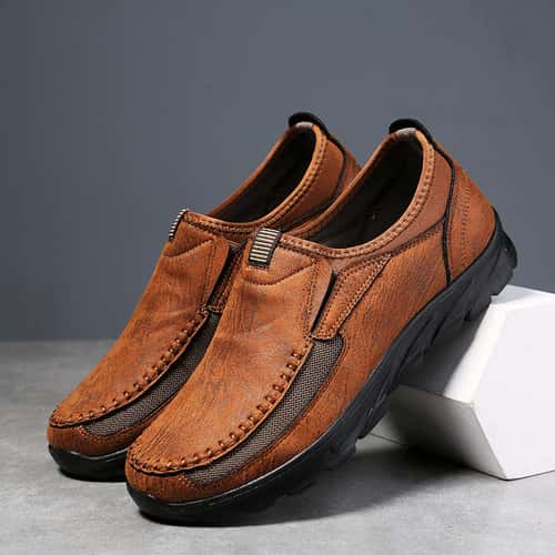 Breathable Men Casual Shoes, Comfortable Loafers Sneakers, Designer Moccasins, Soft Sole Retro Walking Shoes