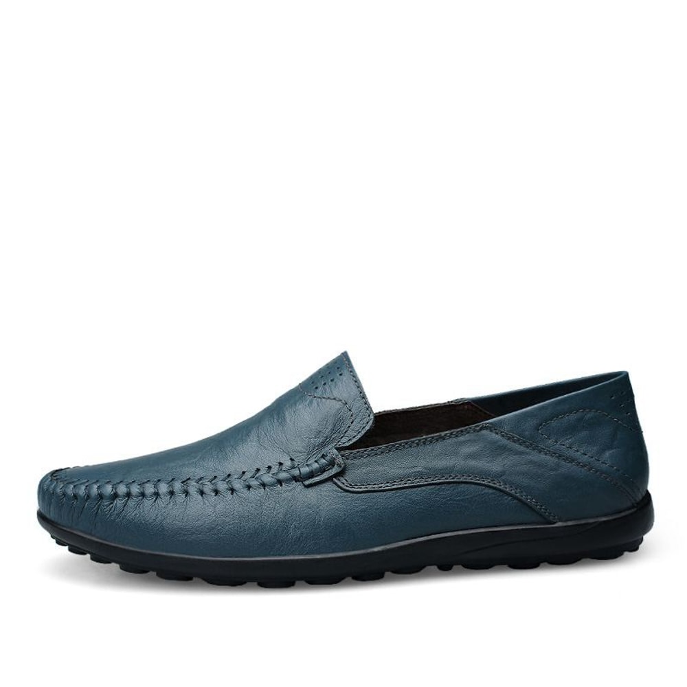 Mens Genuine Leather Casual Shoes Luxury Brand Loafers Breathable Italian Moccasins Slip On Boat Sh