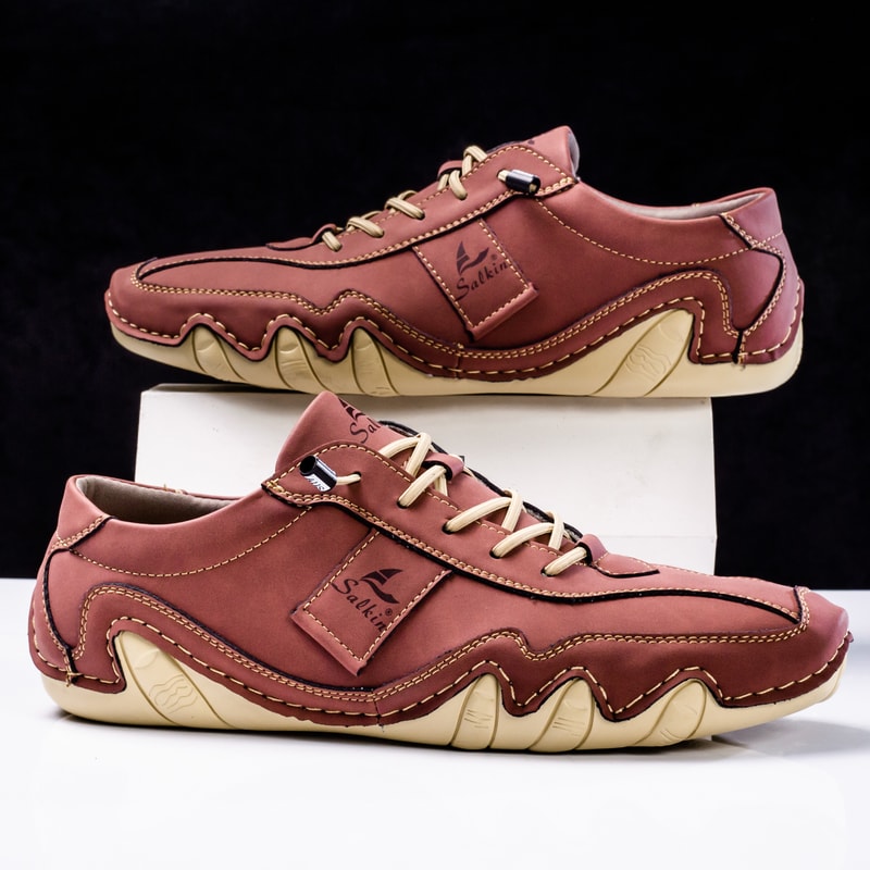 New Mens Flat Casual Shoes Handmade PU Leather Comfortable Loafers Outdoor Men Shoes Breathable Men 7