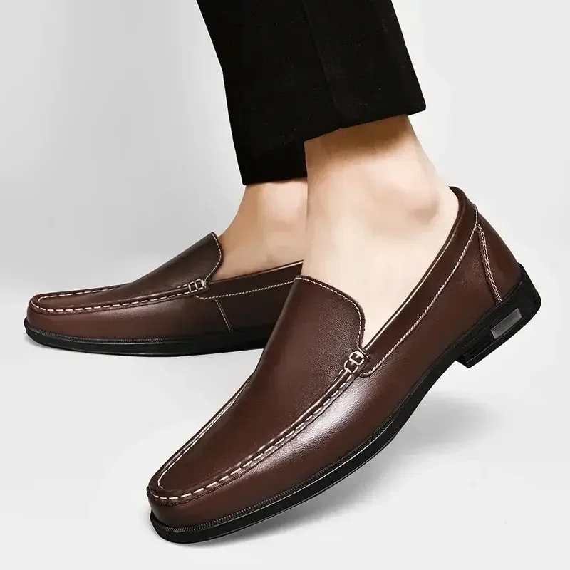 Men's Genuine Leather Loafers, Casual Moccasins, Business Dress Shoes, Slip-on Driving Shoes, Big Size Shoes for Men