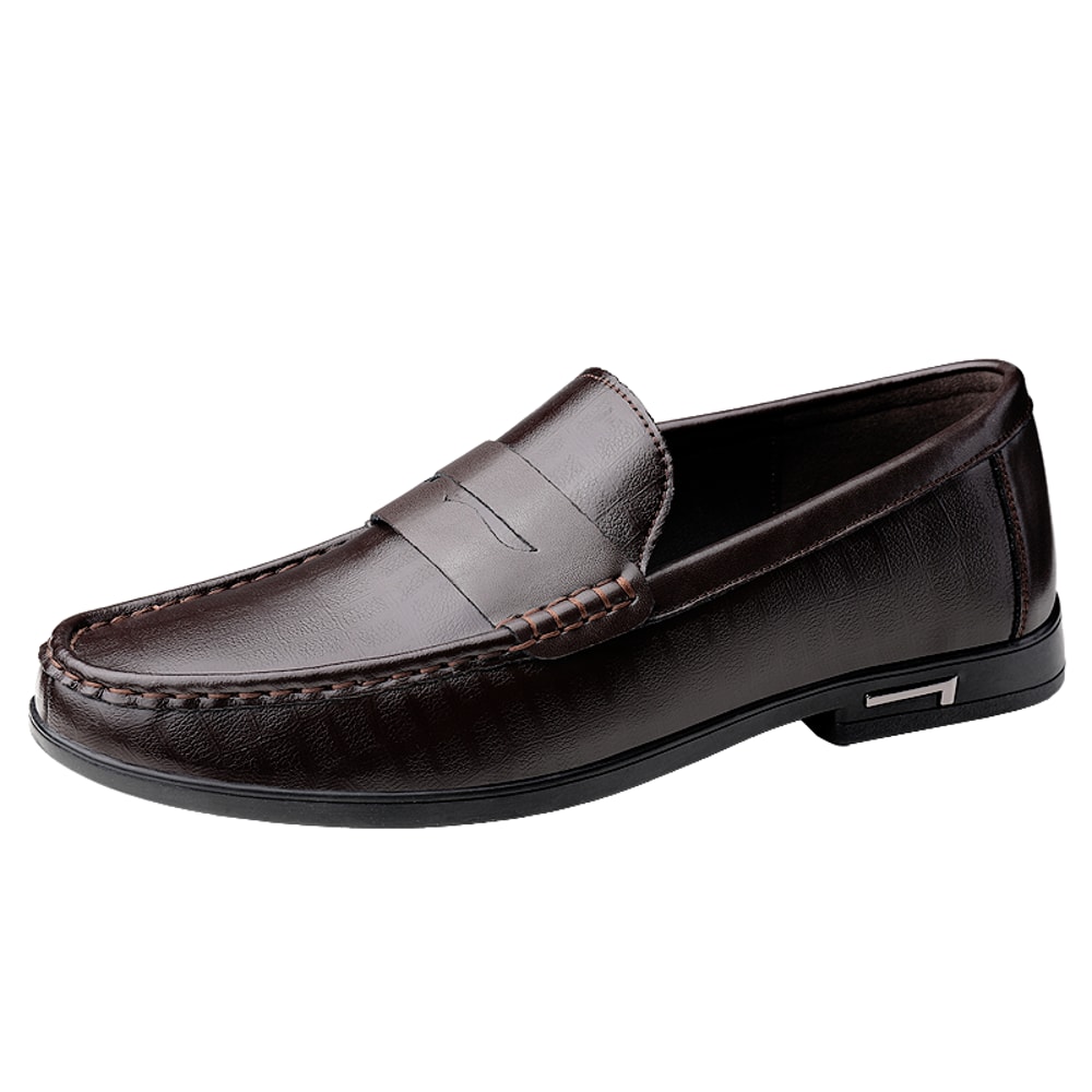 Genuine Leather Loafers for Men, Breathable Casual Office Shoes, Designer Slip-on Driving Shoes for Men