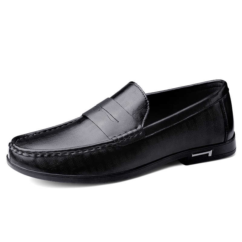 Genuine Leather Loafers for Men, Breathable Casual Office Shoes, Designer Slip-on Driving Shoes for Men