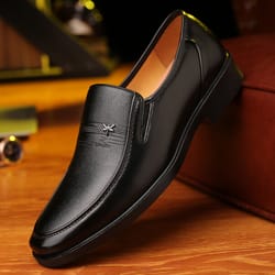 luxury brand leather shoes, men's business shoes, slip-on moccasins, breathable black driving shoes, formal shoes