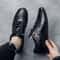 Men's Fashion Leather Casual Shoes, Comfortable Formal Loafers, Breathable Lightweight Walking and Driving Shoes