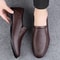 Casual Luxury Formal Mens Loafers Genuine Leather Men Shoes Slip On Low Top Footwear For Middle Age