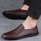 Casual Luxury Formal Mens Loafers Genuine Leather Men Shoes Slip On Low Top Footwear For Middle Age