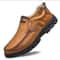 Mens SlipOn Leather Casual Shoes WearResistant AntiSkid Loafers Round Toe Thick Bottom Dress Footwe 8