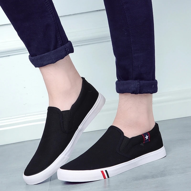 Slip on Canvas Loafers, Men Casual Shoes Comfortable Walking Flats, Non Slip Moccasins Sneakers Summer for Man Dude