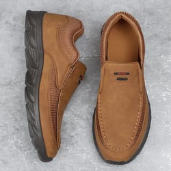 breathable loafers men sneakers, men leather casual shoes, comfortable leather flat sneakers