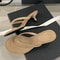Summer Fashion Thin Low Heels, Women Round Clip Toe, Beach Casual Sandals Flip Flops Shoes for Everyday Wear