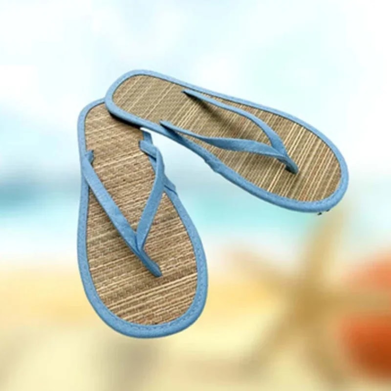 Comfortable NonSlip Slippers Summer Women Bamboo Rattan FlipFlops Fashionable Bathroom Sandals For 8