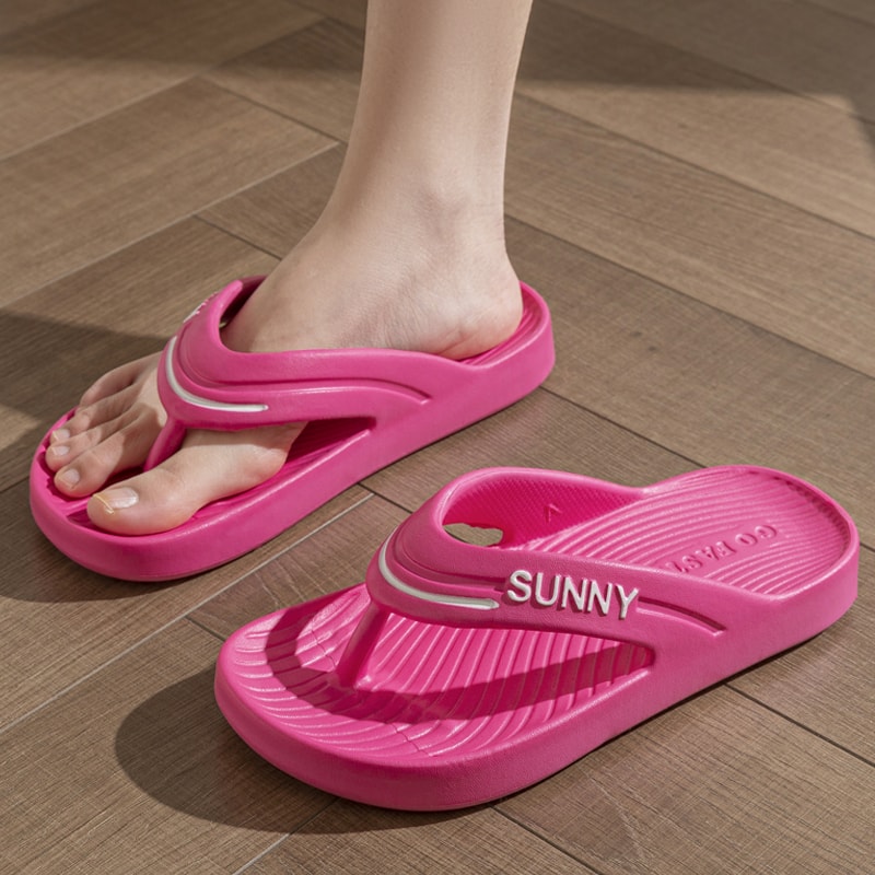 Summer Clip Toe EVA Flip Flops for Women, Non-Slip Beach Sandals, Comfortable Cloud Slippers