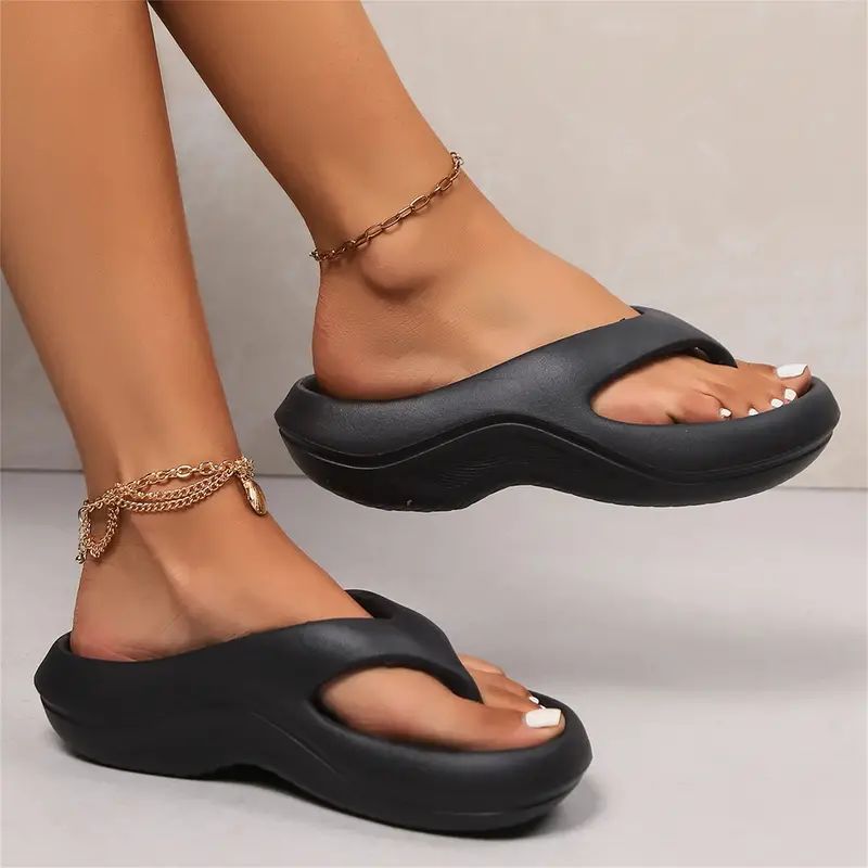 Comfortable Cloud Slippers, Thick Platform Eva Flip Flops for Women, Summer Clip Toe Non Slip Beach Sandals