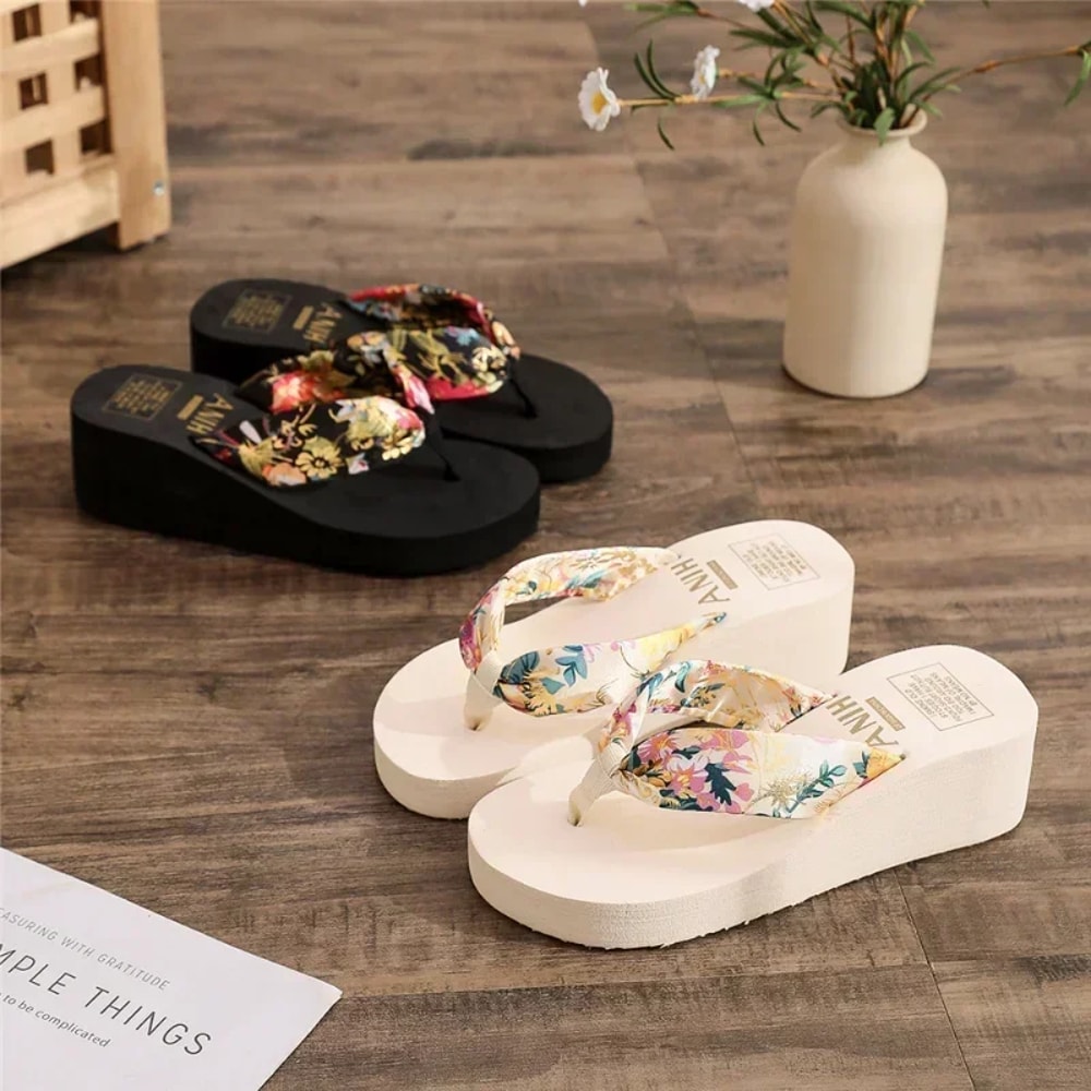 Summer Women Shoes, Casual Flip Flops, Fashion Wedges Sandals, Platform Slippers for Beach
