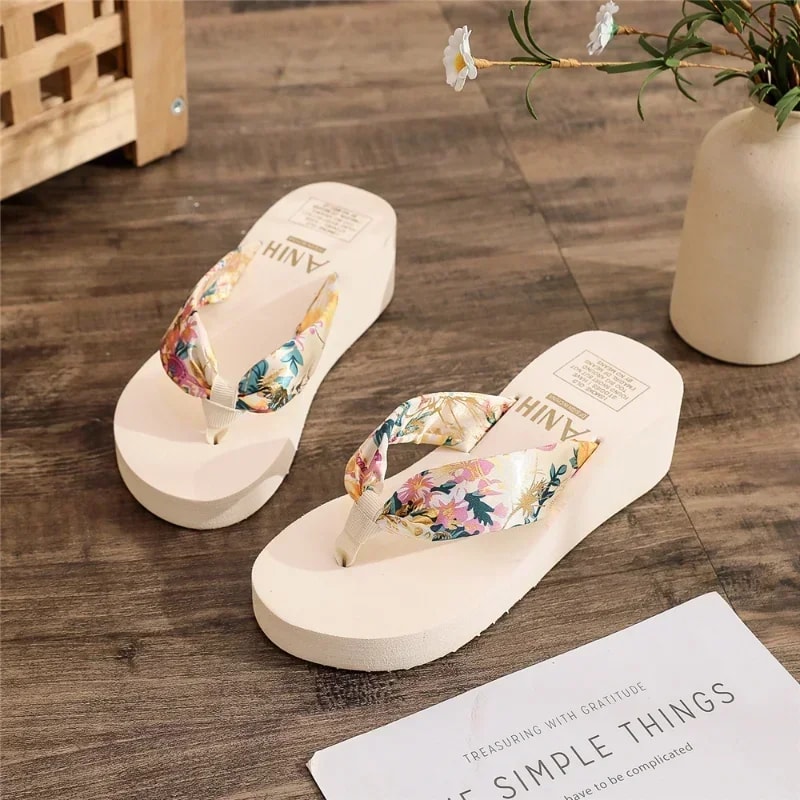 Summer Women Shoes, Casual Flip Flops, Fashion Wedges Sandals, Platform Slippers for Beach