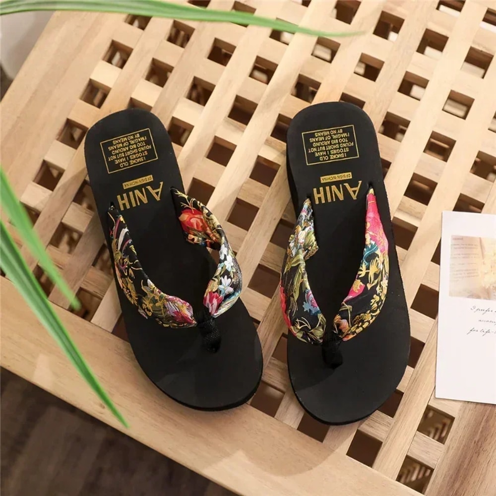 Summer Women Shoes, Casual Flip Flops, Fashion Wedges Sandals, Platform Slippers for Beach