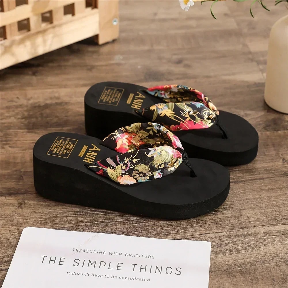 Summer Women Shoes, Casual Flip Flops, Fashion Wedges Sandals, Platform Slippers for Beach