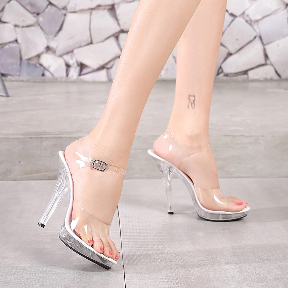 Clear Sexy Stripper Heels For Women Party Club Sandals High Platform Shoes Pole Dance Plus Size Gir 4