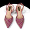 Rhinestone Decoration Fuchsia Color Shoes And Bag Set Shiny Italian Fashion Pointed Toe Women Heel 1