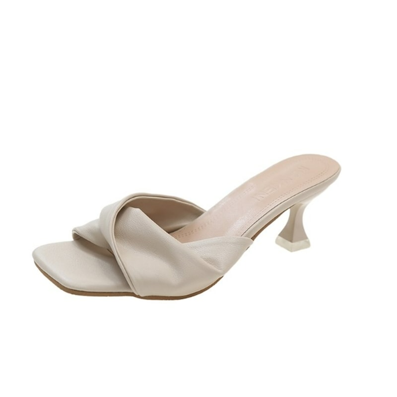 Sexy Pointed Toe Mule High Heels, Fashion Women Slipper Slip On Slides, Mixed Color Stripper Sandal Shoes