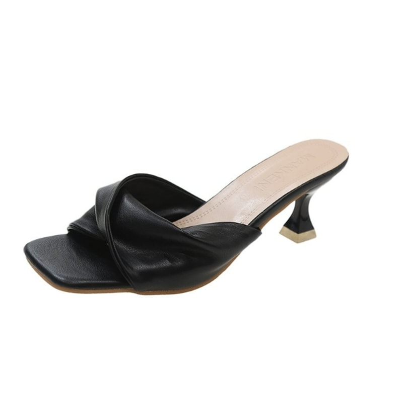 Sexy Pointed Toe Mule High Heels, Fashion Women Slipper Slip On Slides, Mixed Color Stripper Sandal Shoes