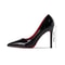 Sexy Black Red Sole High Heels Pointed Toe Stiletto Heel Shiny Patent Leather Womens Shoes For Spri 4
