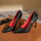 Sexy Black Red Sole High Heels Pointed Toe Stiletto Heel Shiny Patent Leather Womens Shoes For Spri 5