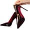 Sexy Patent Leather High Heels Women's Slip-On Pointed Stilettos Rhinestone High Heels Sandals for Women