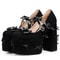 Black Womens Mary Jane Heels Platform Chunky Heels Goth Platform Shoes Chunky High Heel Mary Jane 5