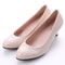 Ladies Pumps Medium Heel Nude Sexy High Heels Wedding Shoes Women Office Work White Pumps Party Sho 2