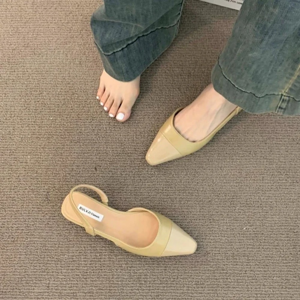 New Style Ladies Summer Sandals Brand Luxury PU Leather Design Pointed Toe Low Heel NonSlip Flat Sh 3