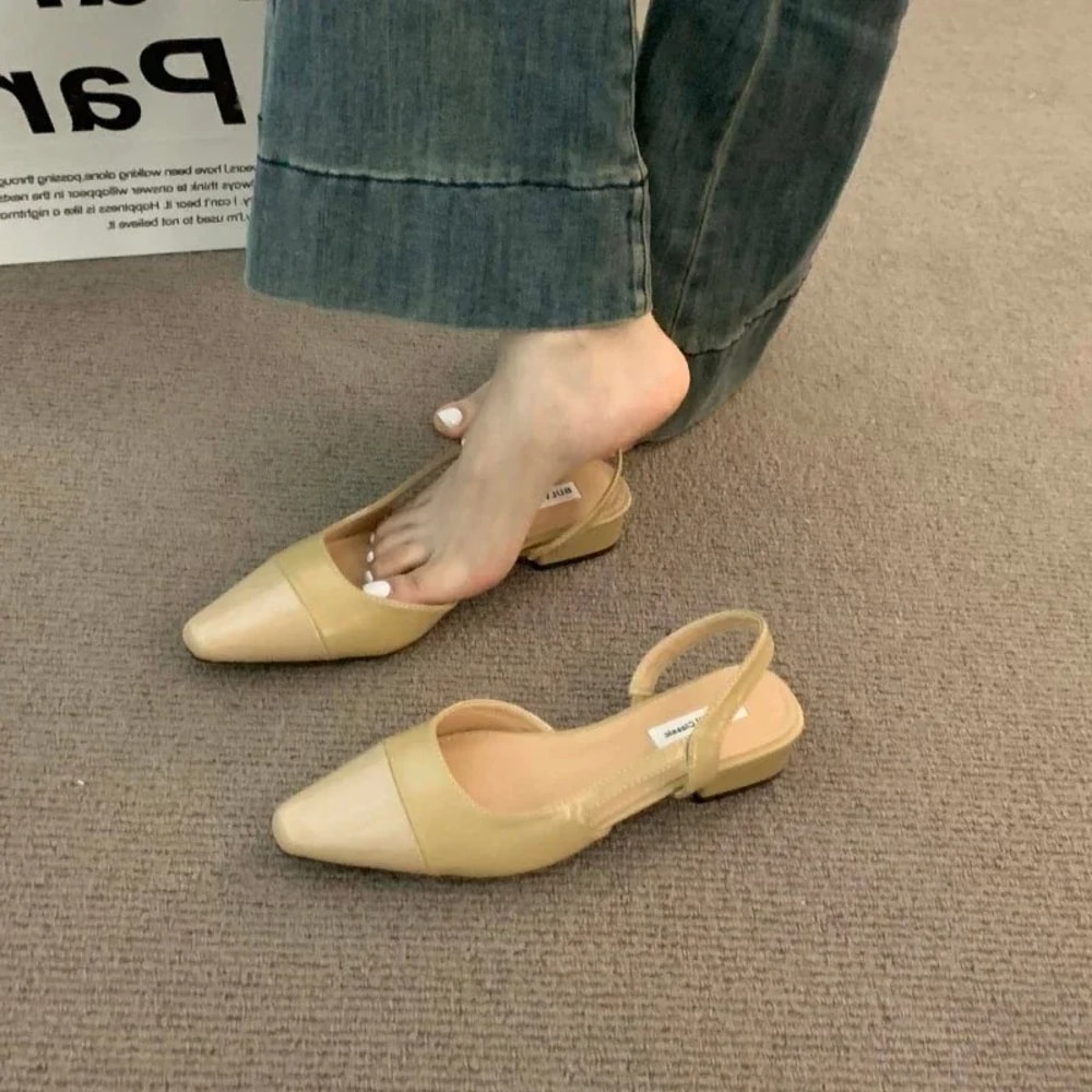 New Style Ladies Summer Sandals Brand Luxury PU Leather Design Pointed Toe Low Heel NonSlip Flat Sh 4